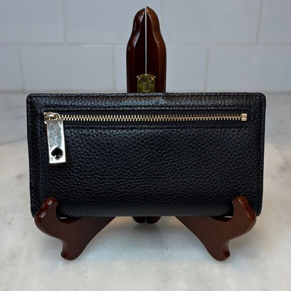 Kate Spade Wallet Pebbled Leather Compact Slim Snap Closure - Picture 4 of 16